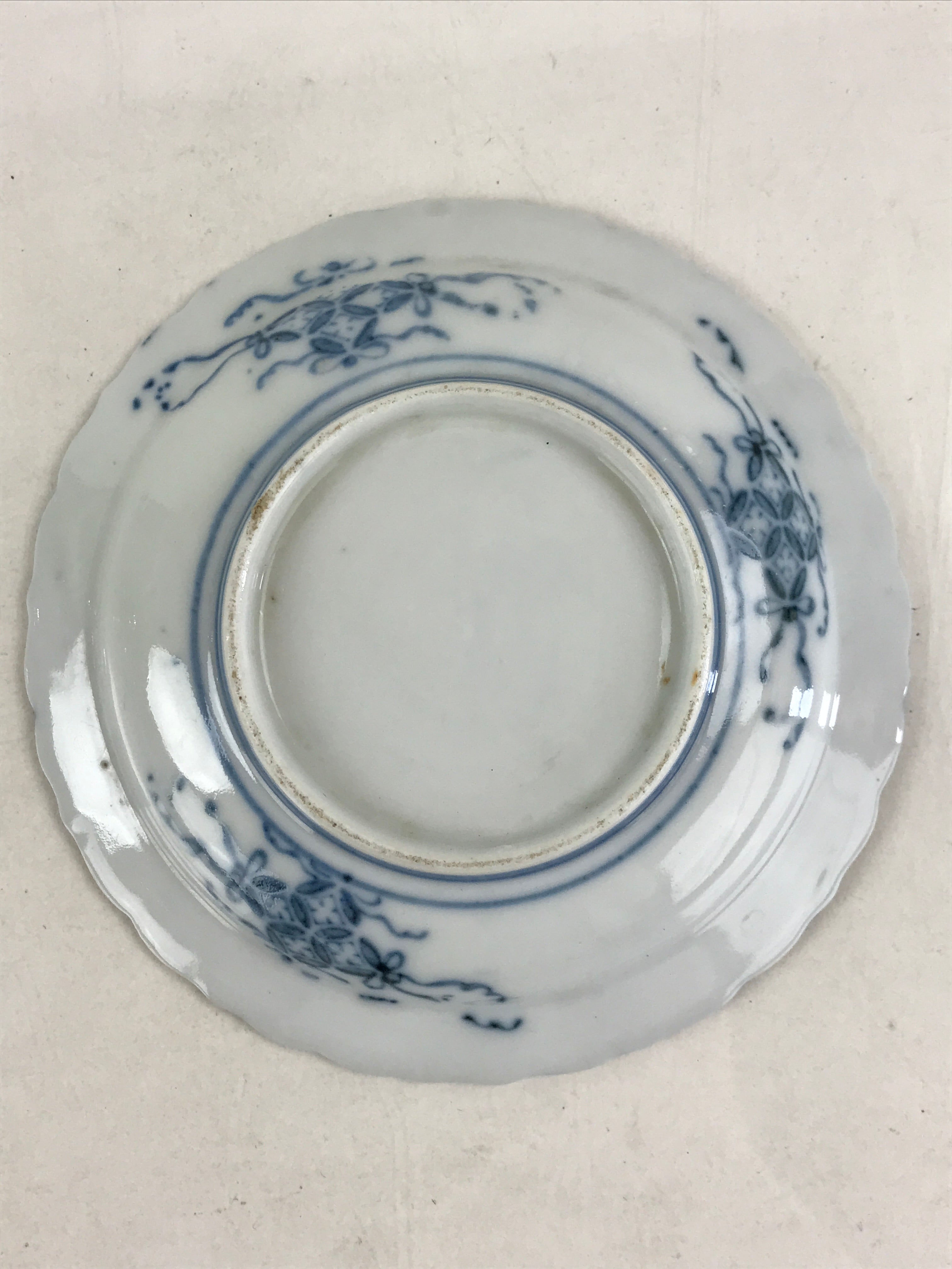 Antique Japanese Porcelain Side Plate Blue Sometsuke Mountain Road Kozara PY316
