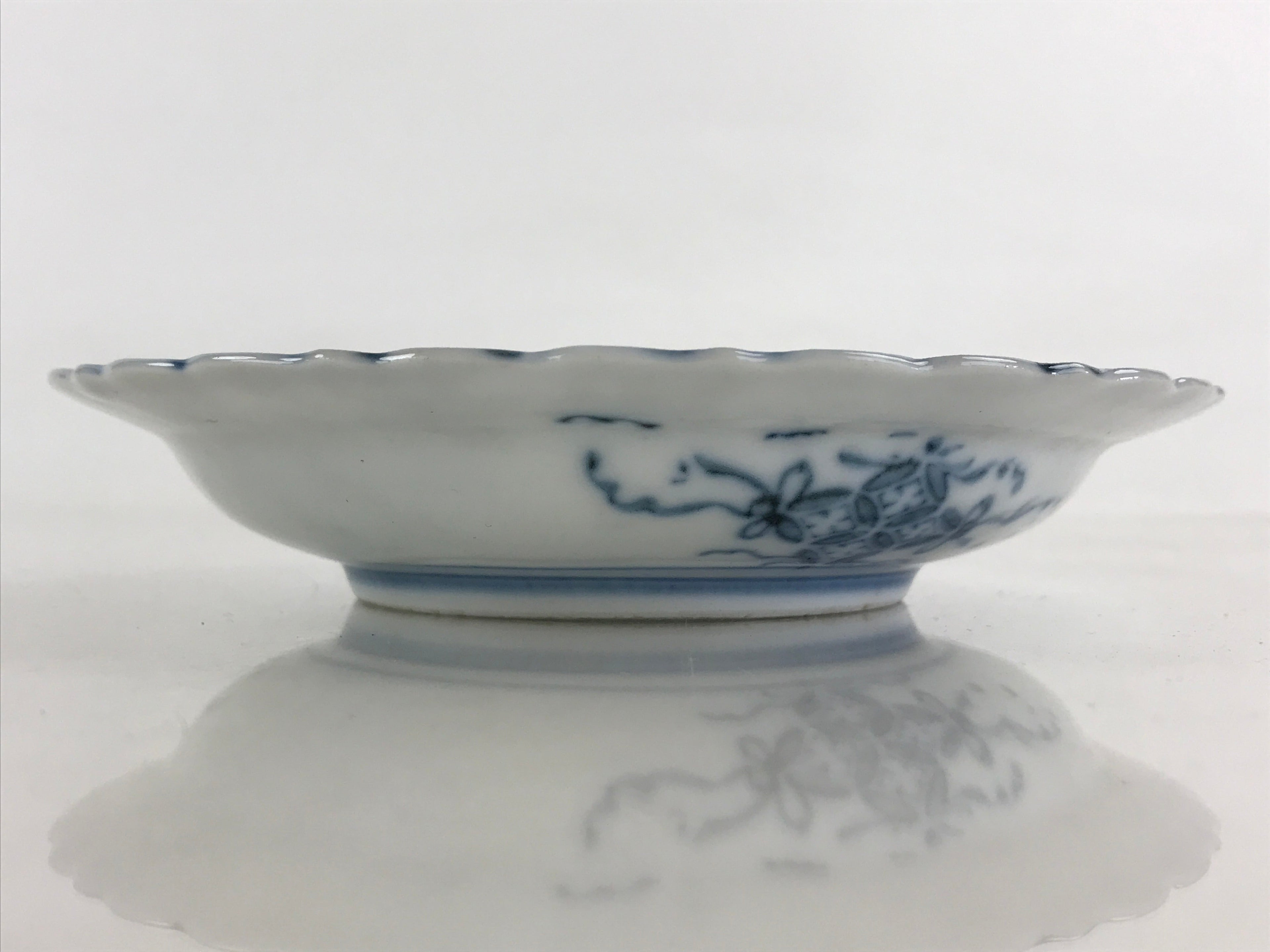 Antique Japanese Porcelain Side Plate Blue Sometsuke Mountain Road Kozara PY316