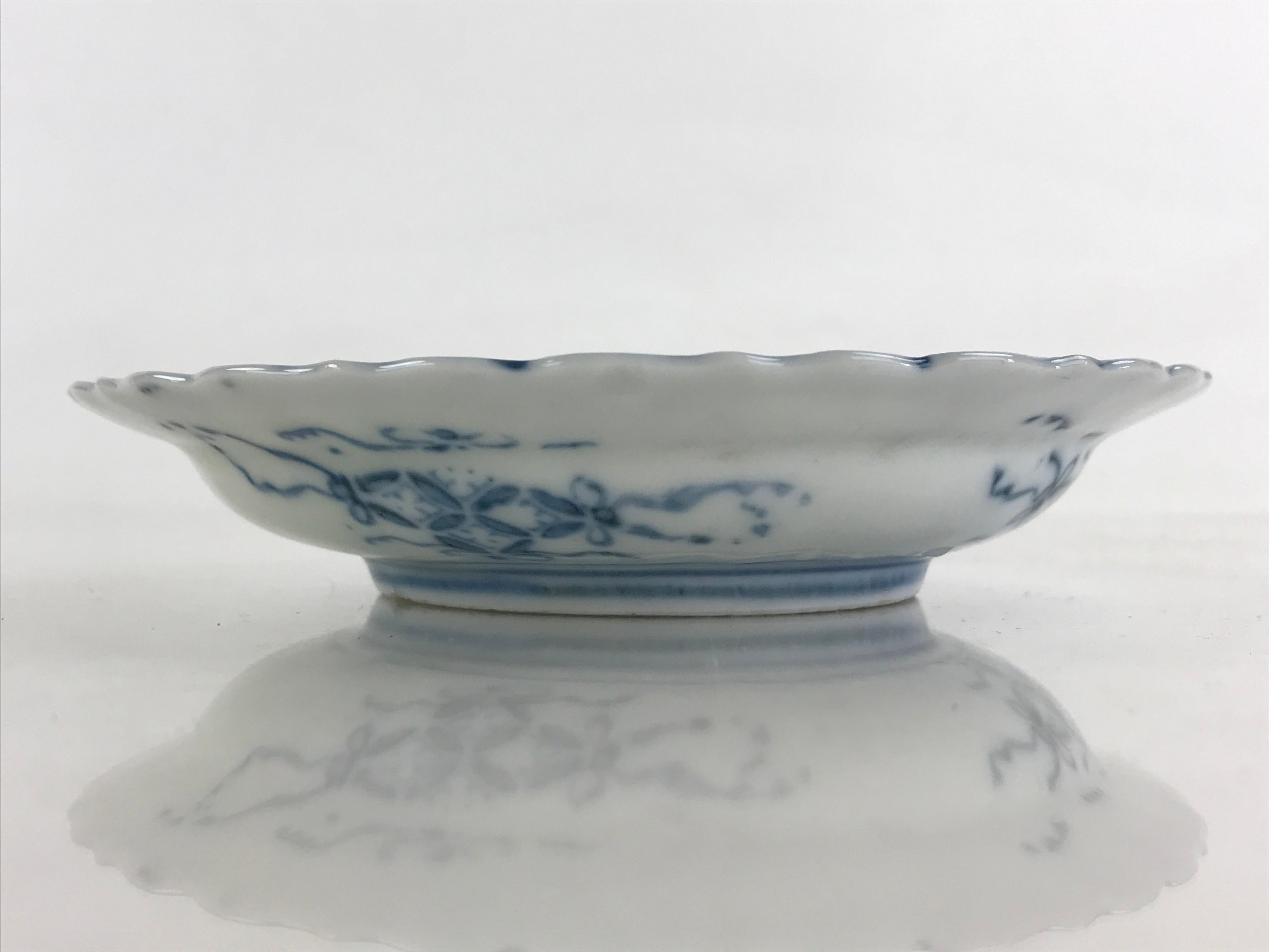 Antique Japanese Porcelain Side Plate Blue Sometsuke Mountain Road Kozara PY316