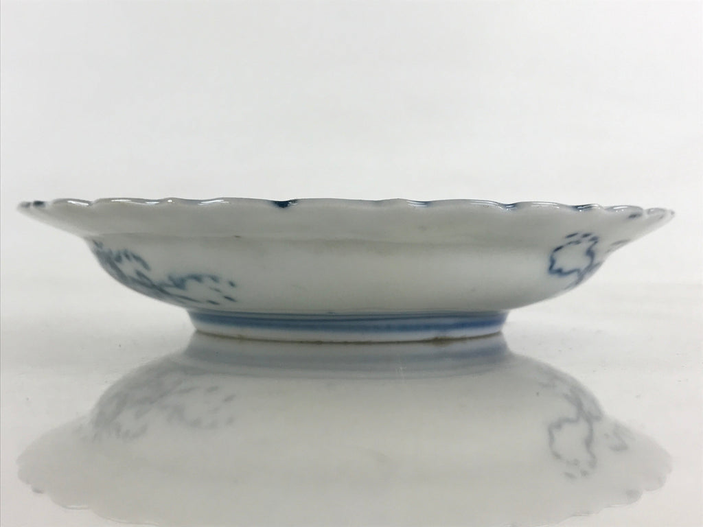 Antique Japanese Porcelain Side Plate Blue Sometsuke Mountain Road Kozara PY316