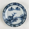 Antique Japanese Porcelain Side Plate Blue Sometsuke Mountain Road Kozara PY316