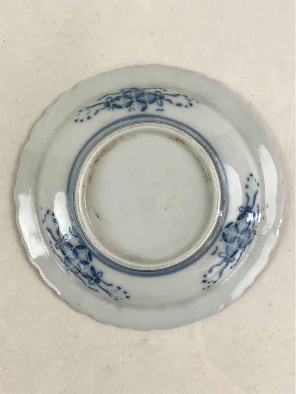 Antique Japanese Porcelain Side Plate Blue Sometsuke Mountain Road Kozara PY317