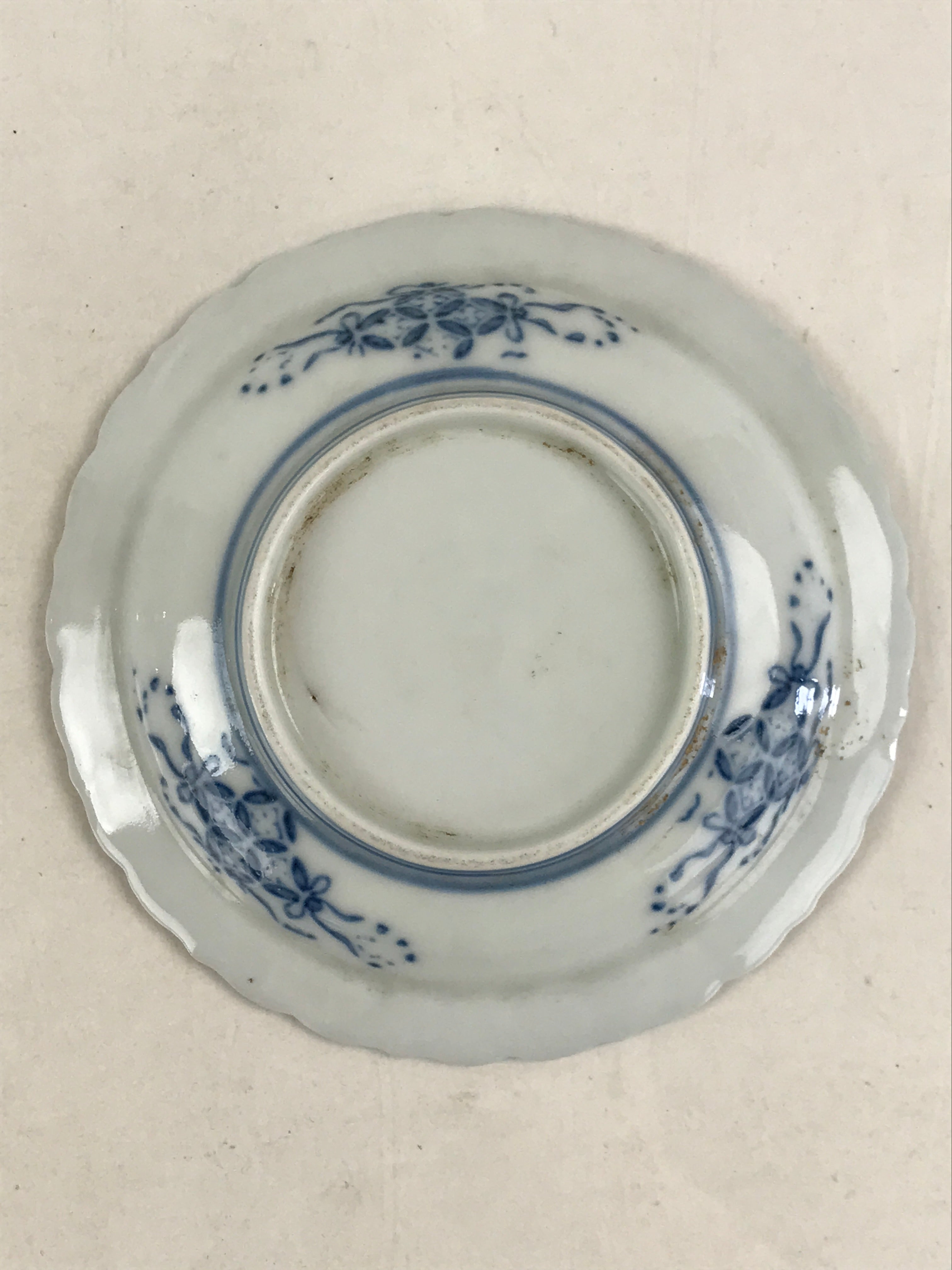 Antique Japanese Porcelain Side Plate Blue Sometsuke Mountain Road Kozara PY317