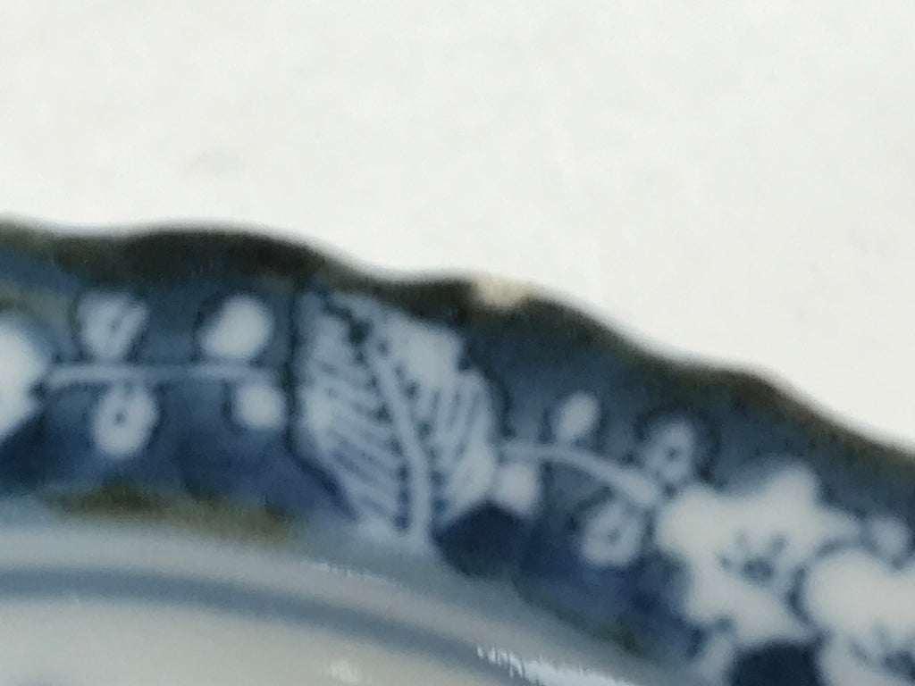 Antique Japanese Porcelain Side Plate Blue Sometsuke Mountain Road Kozara PY317