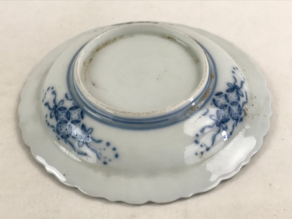 Antique Japanese Porcelain Side Plate Blue Sometsuke Mountain Road Kozara PY317