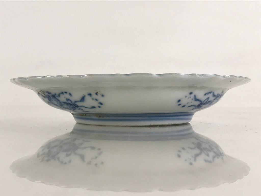 Antique Japanese Porcelain Side Plate Blue Sometsuke Mountain Road Kozara PY317