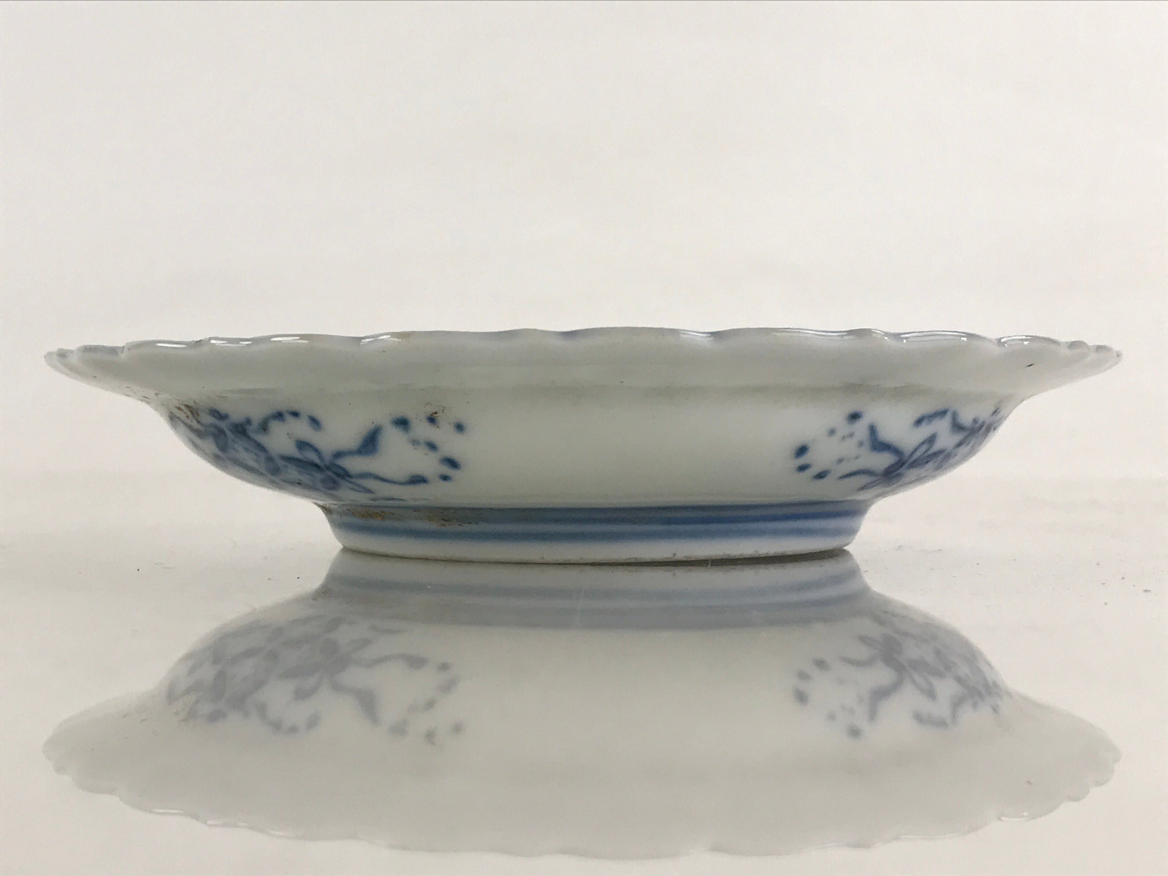 Antique Japanese Porcelain Side Plate Blue Sometsuke Mountain Road Kozara PY317