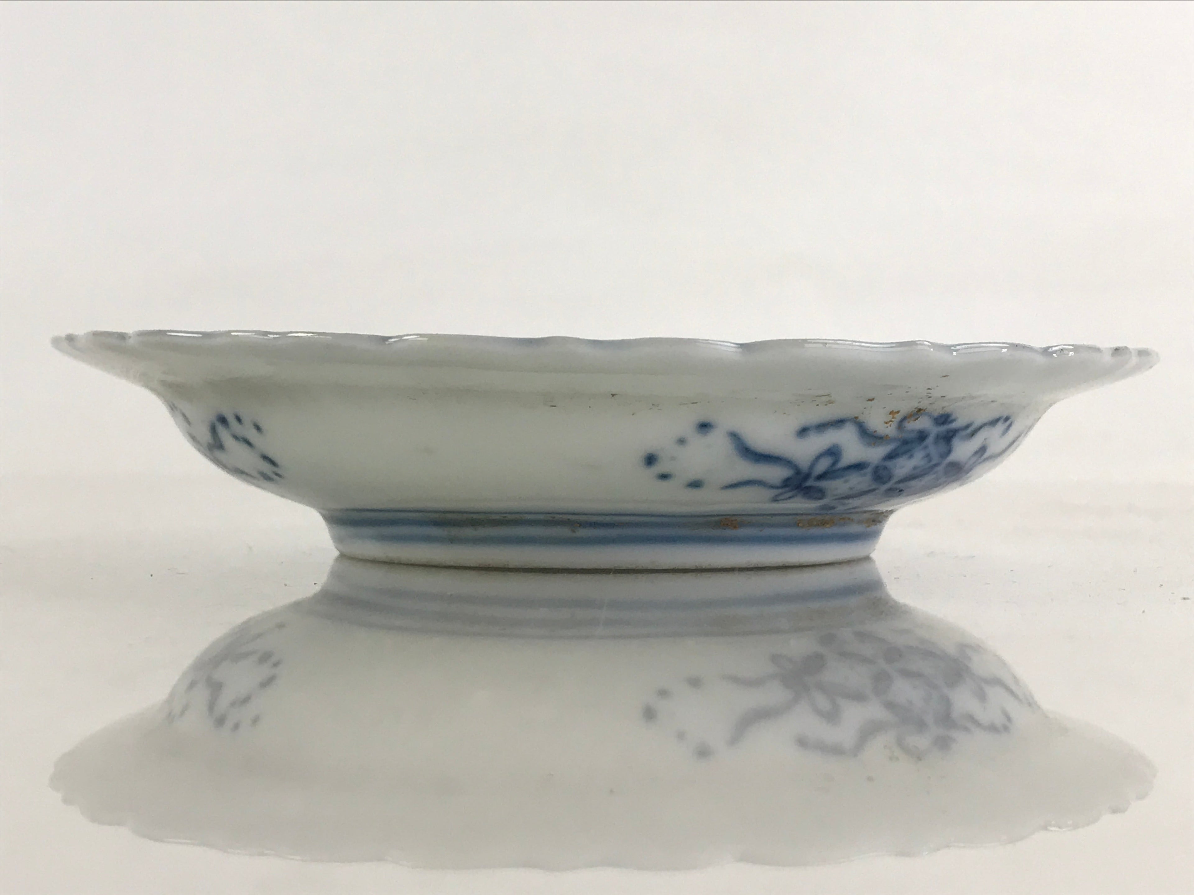 Antique Japanese Porcelain Side Plate Blue Sometsuke Mountain Road Kozara PY317