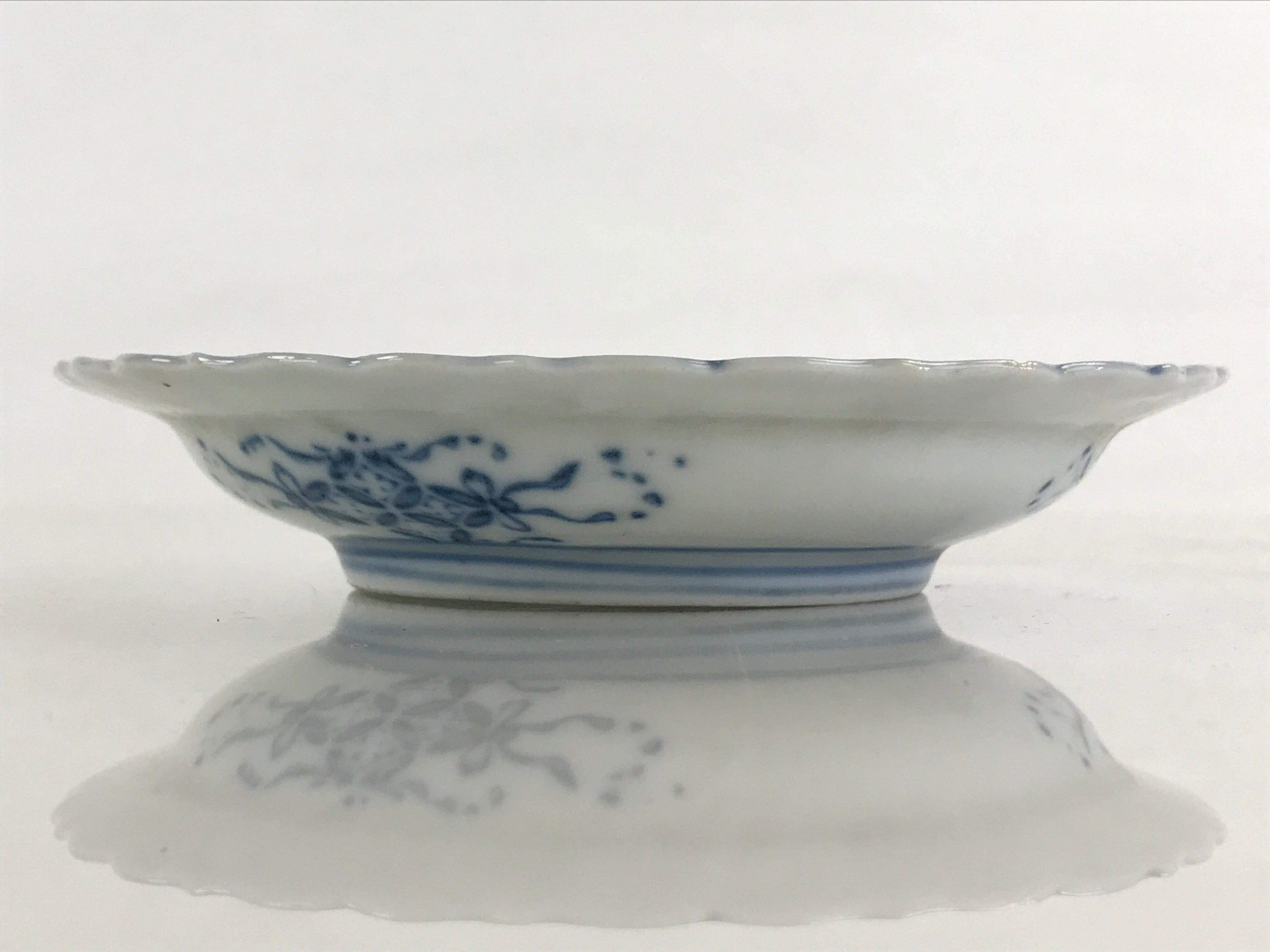 Antique Japanese Porcelain Side Plate Blue Sometsuke Mountain Road Kozara PY317