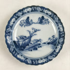 Antique Japanese Porcelain Side Plate Blue Sometsuke Mountain Road Kozara PY317