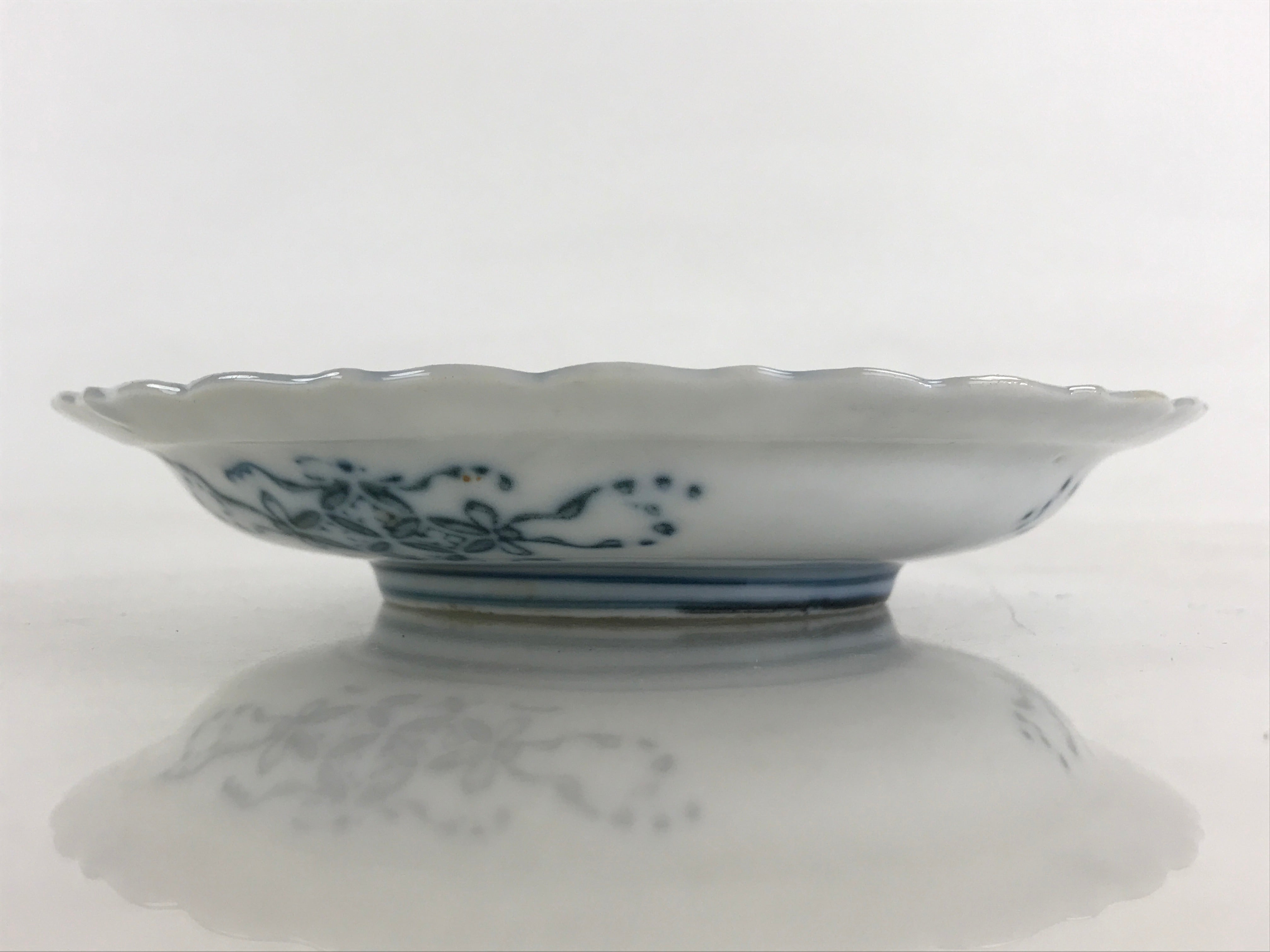 Antique Japanese Porcelain Side Plate Blue Sometsuke Mountain Road Kozara PY318