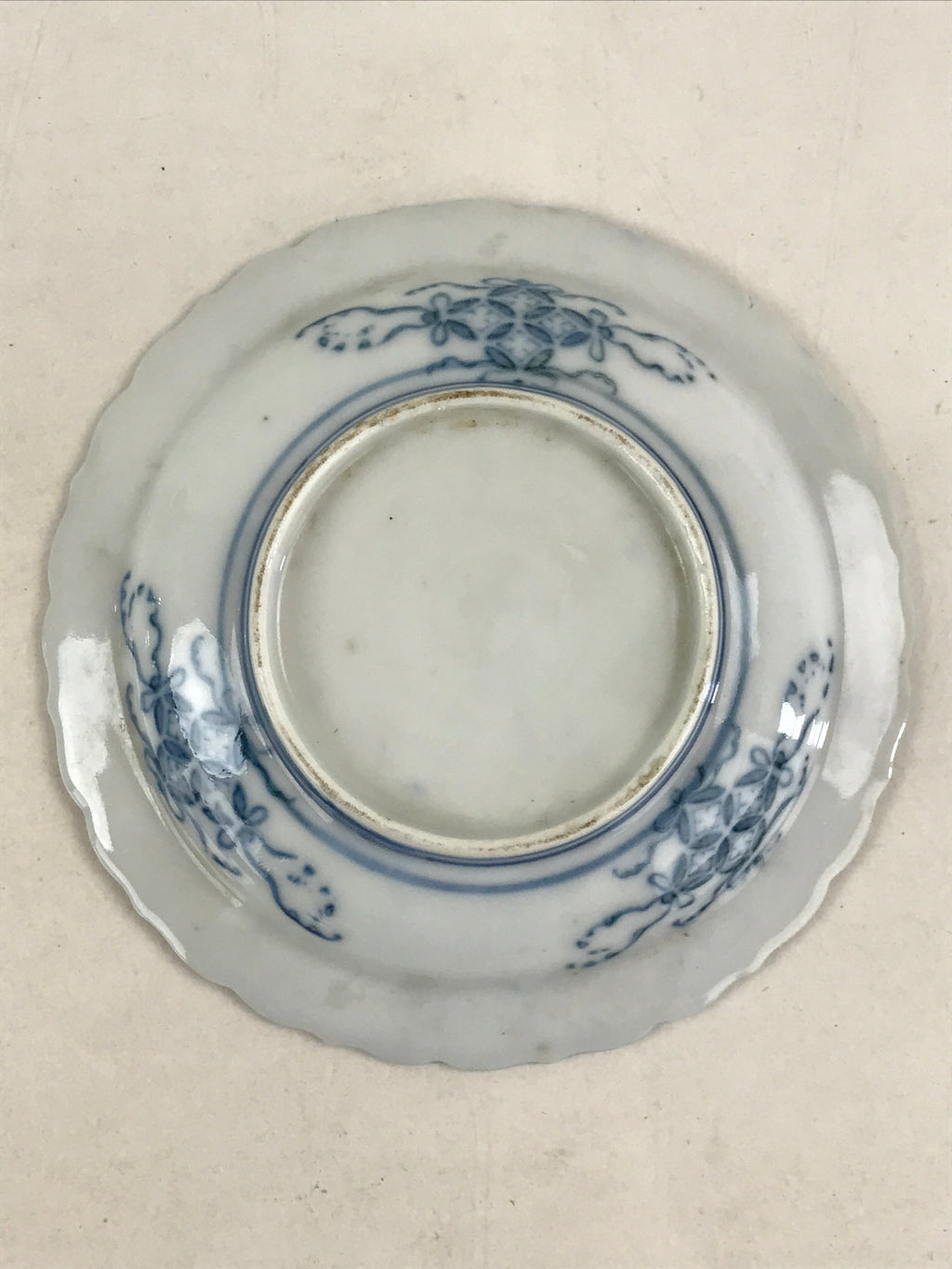 Antique Japanese Porcelain Side Plate Blue Sometsuke Mountain Road Kozara PY321
