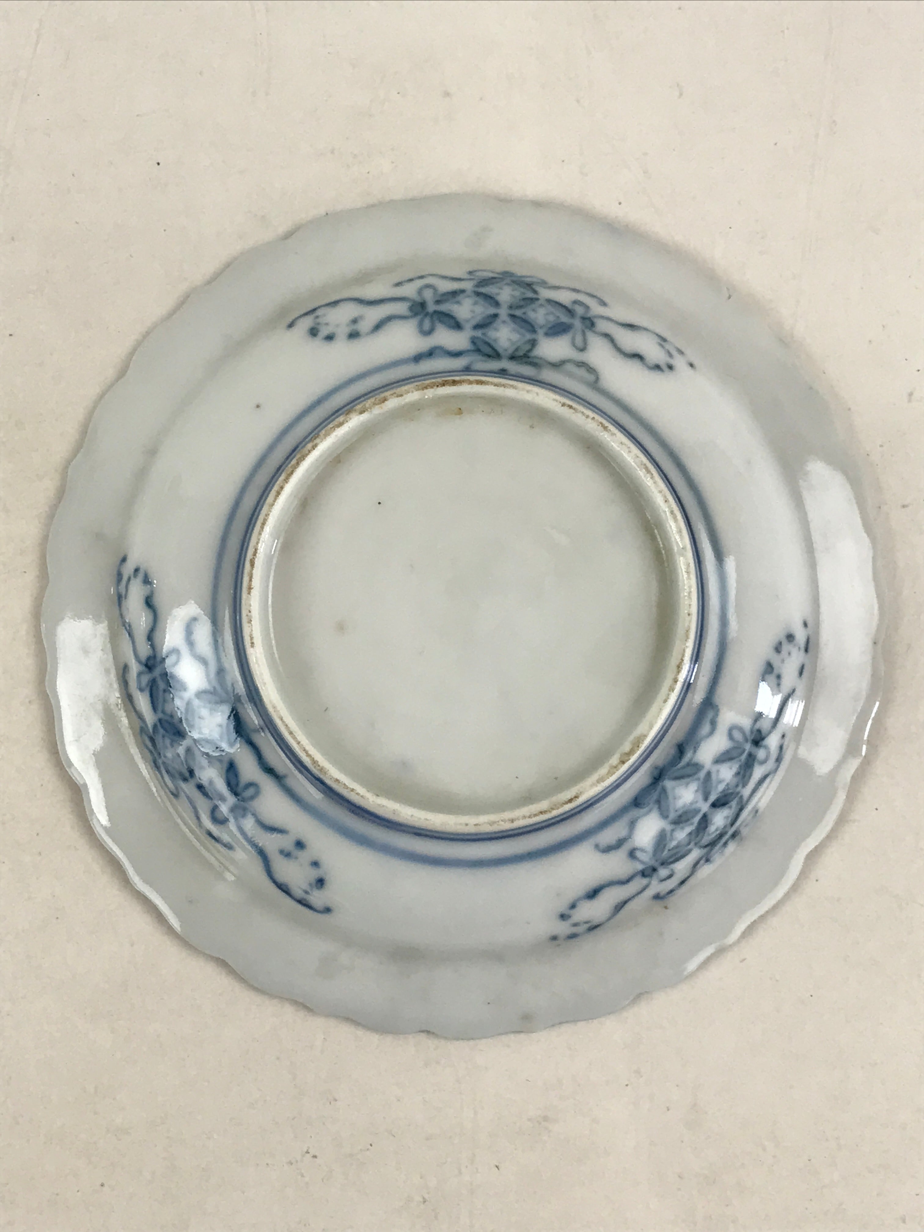 Antique Japanese Porcelain Side Plate Blue Sometsuke Mountain Road Kozara PY321
