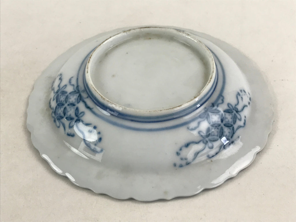 Antique Japanese Porcelain Side Plate Blue Sometsuke Mountain Road Kozara PY321
