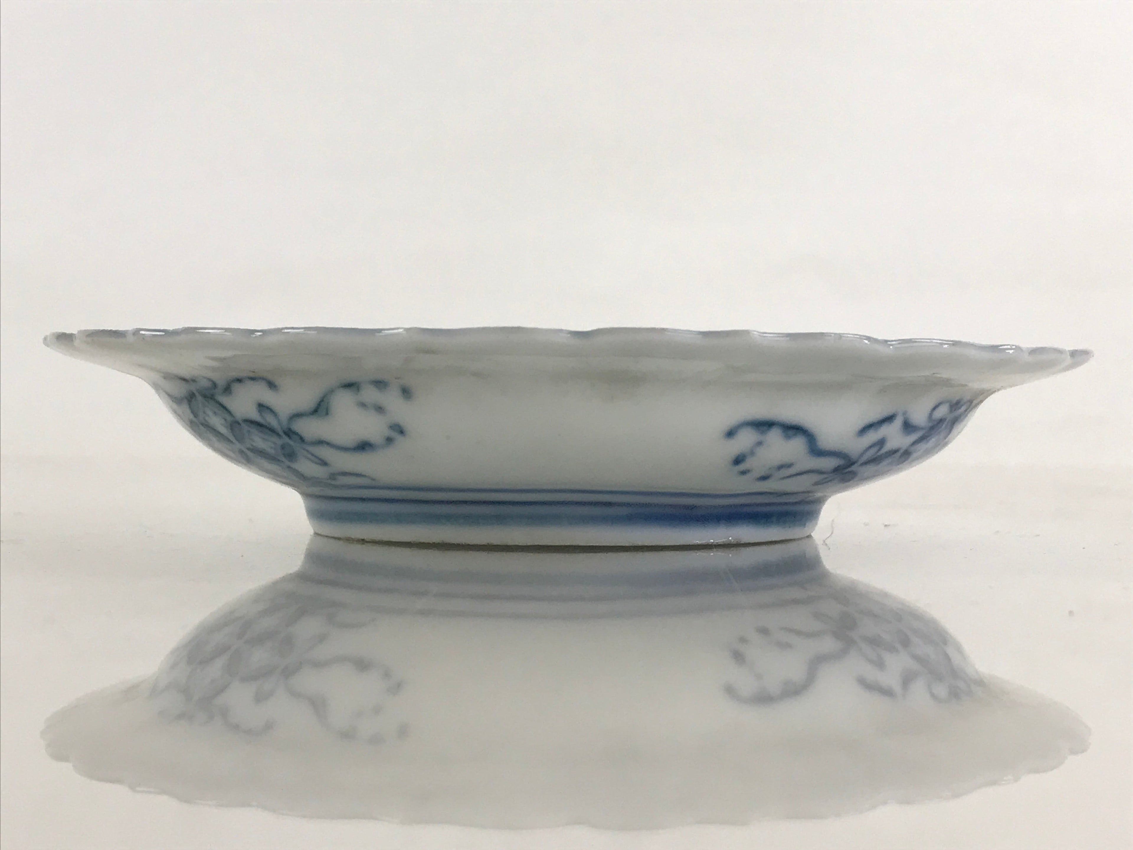 Antique Japanese Porcelain Side Plate Blue Sometsuke Mountain Road Kozara PY321