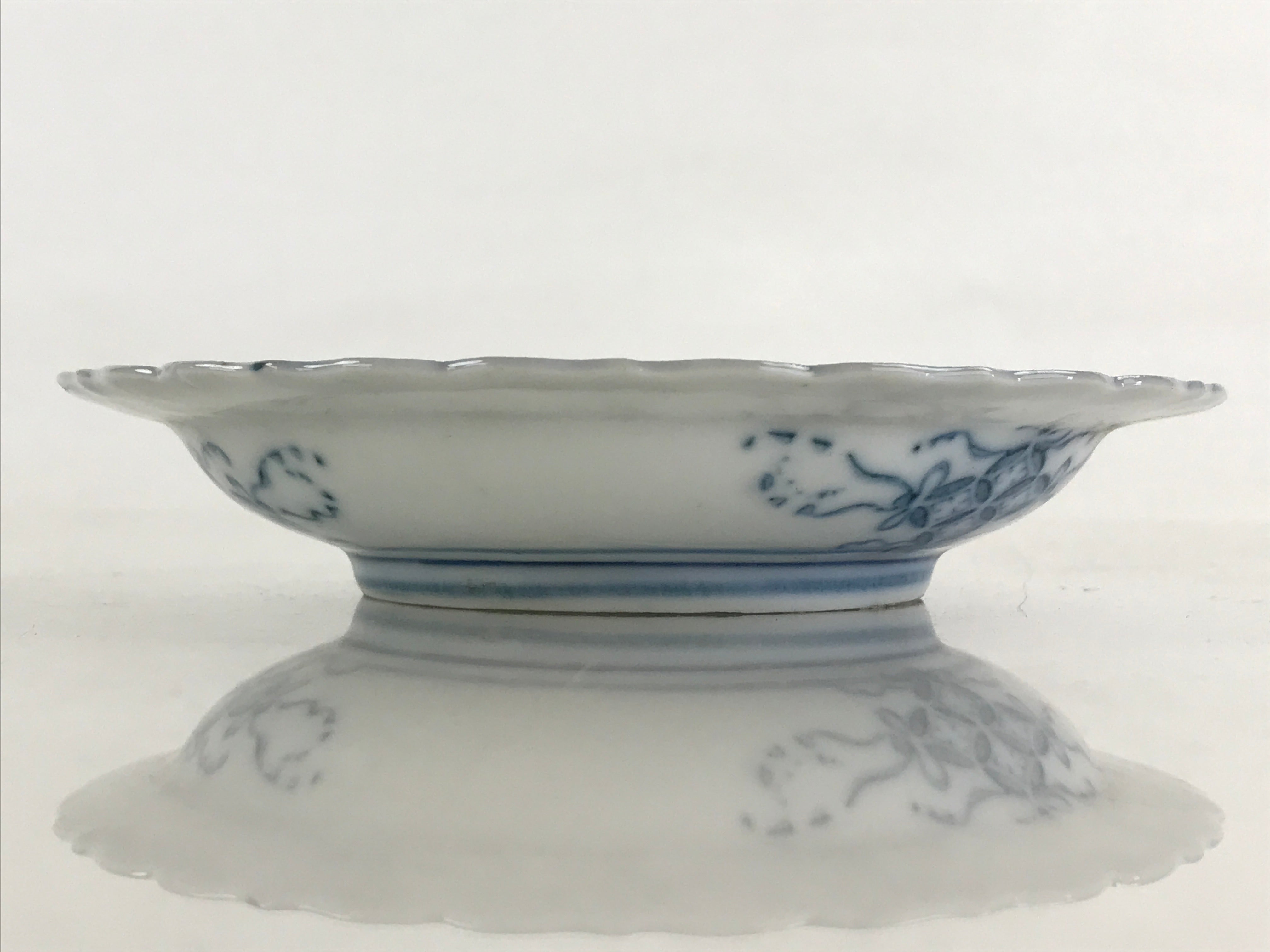Antique Japanese Porcelain Side Plate Blue Sometsuke Mountain Road Kozara PY321