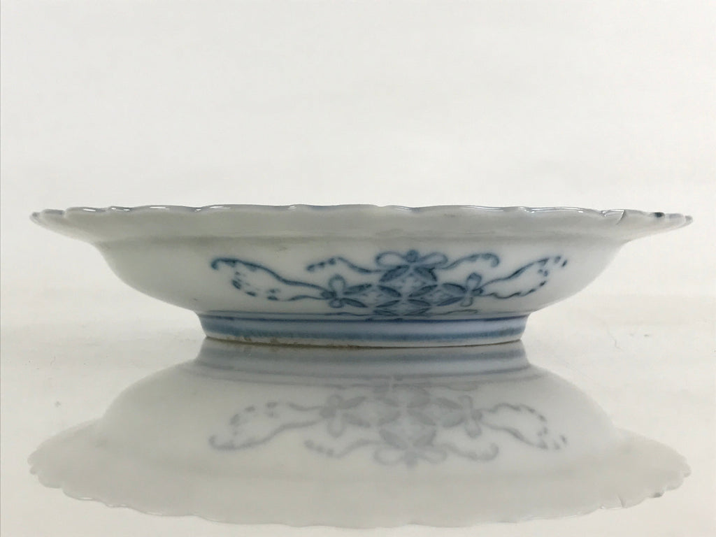 Antique Japanese Porcelain Side Plate Blue Sometsuke Mountain Road Kozara PY321