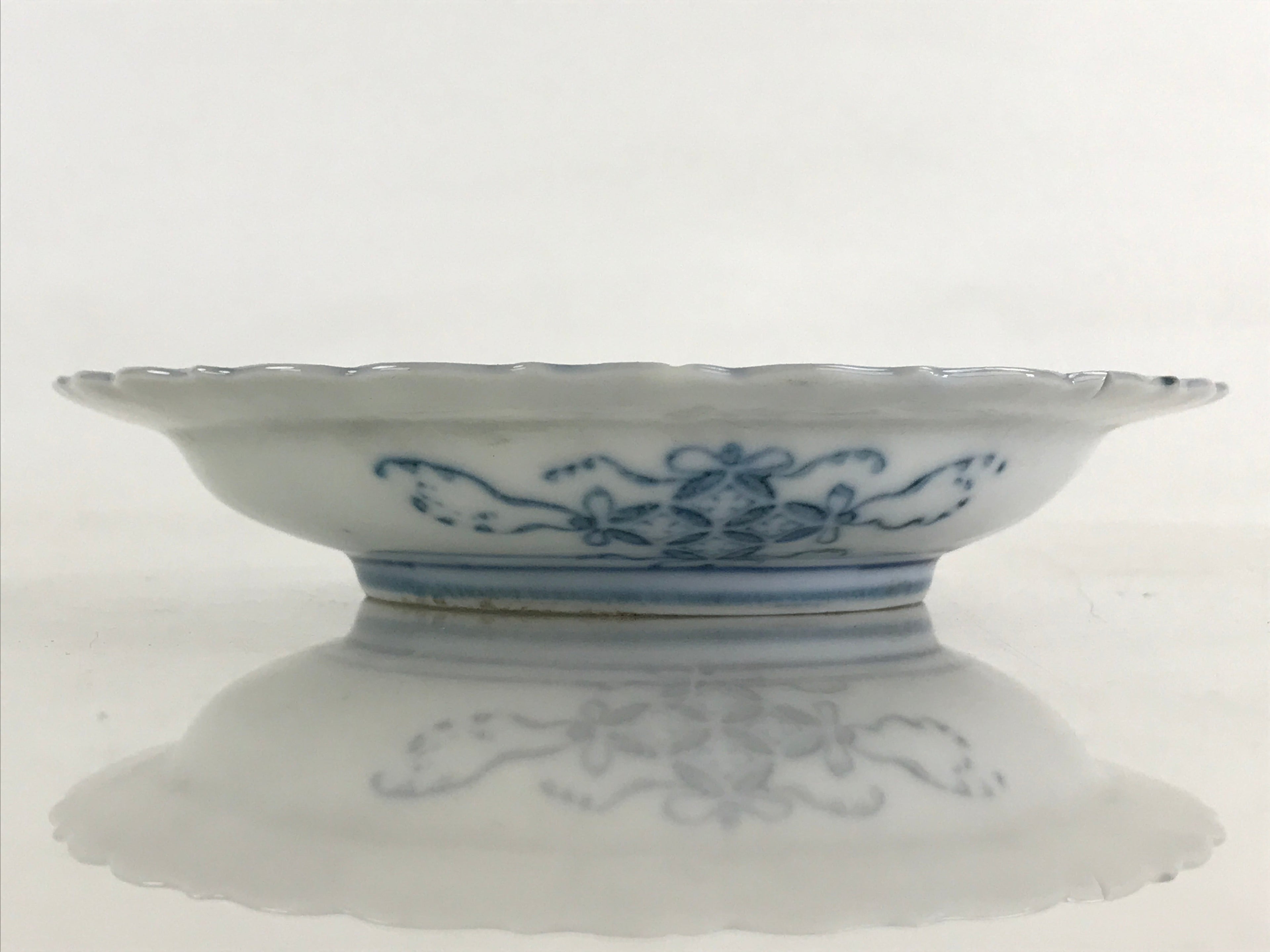 Antique Japanese Porcelain Side Plate Blue Sometsuke Mountain Road Kozara PY321