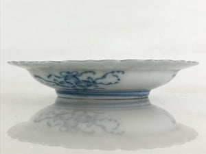 Antique Japanese Porcelain Side Plate Blue Sometsuke Mountain Road Kozara PY321