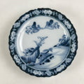 Antique Japanese Porcelain Side Plate Blue Sometsuke Mountain Road Kozara PY321
