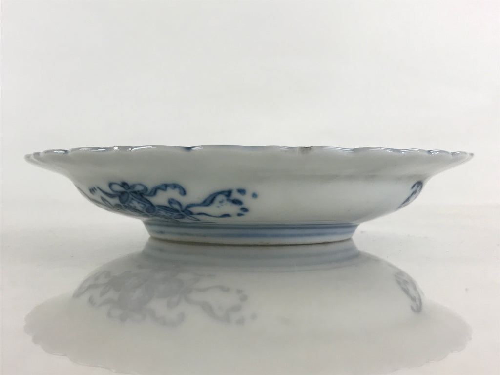 Antique Japanese Porcelain Side Plate Blue Sometsuke Mountain Road Kozara PY322