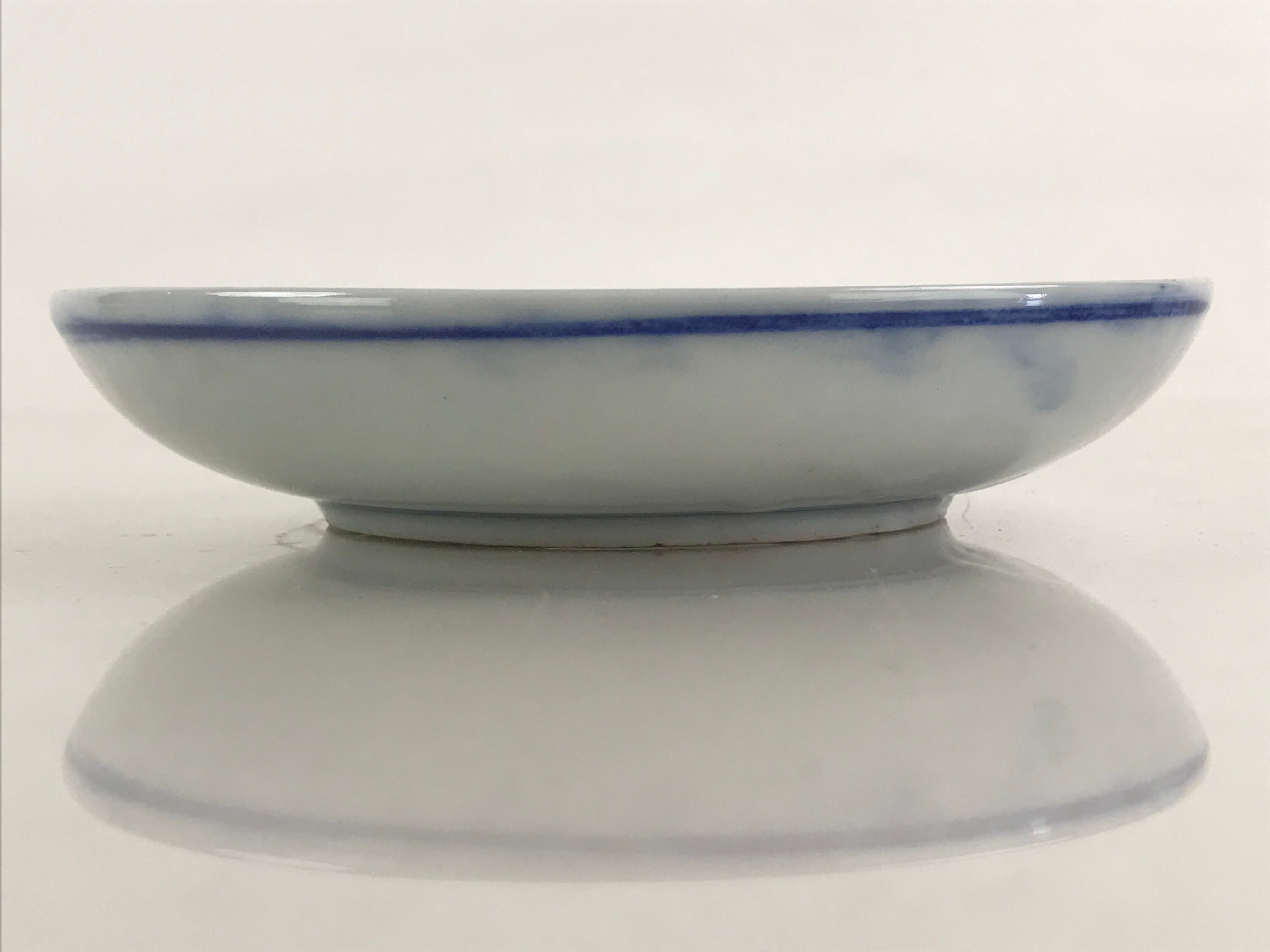 Antique Japanese Porcelain Small Bowl Plate Blue Sometsuke Flower Kozara PY297