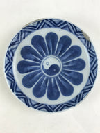 Antique Japanese Porcelain Small Bowl Plate Blue Sometsuke Flower Kozara PY299