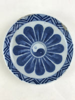 Antique Japanese Porcelain Small Bowl Plate Blue Sometsuke Flower Kozara PY299