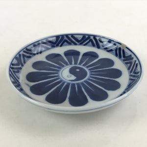 Antique Japanese Porcelain Small Bowl Plate Blue Sometsuke Flower Kozara PY304