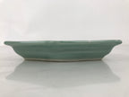 Antique Japanese Porcelain Small Plate Kozara Hexagon Celadon Sayagata Y315