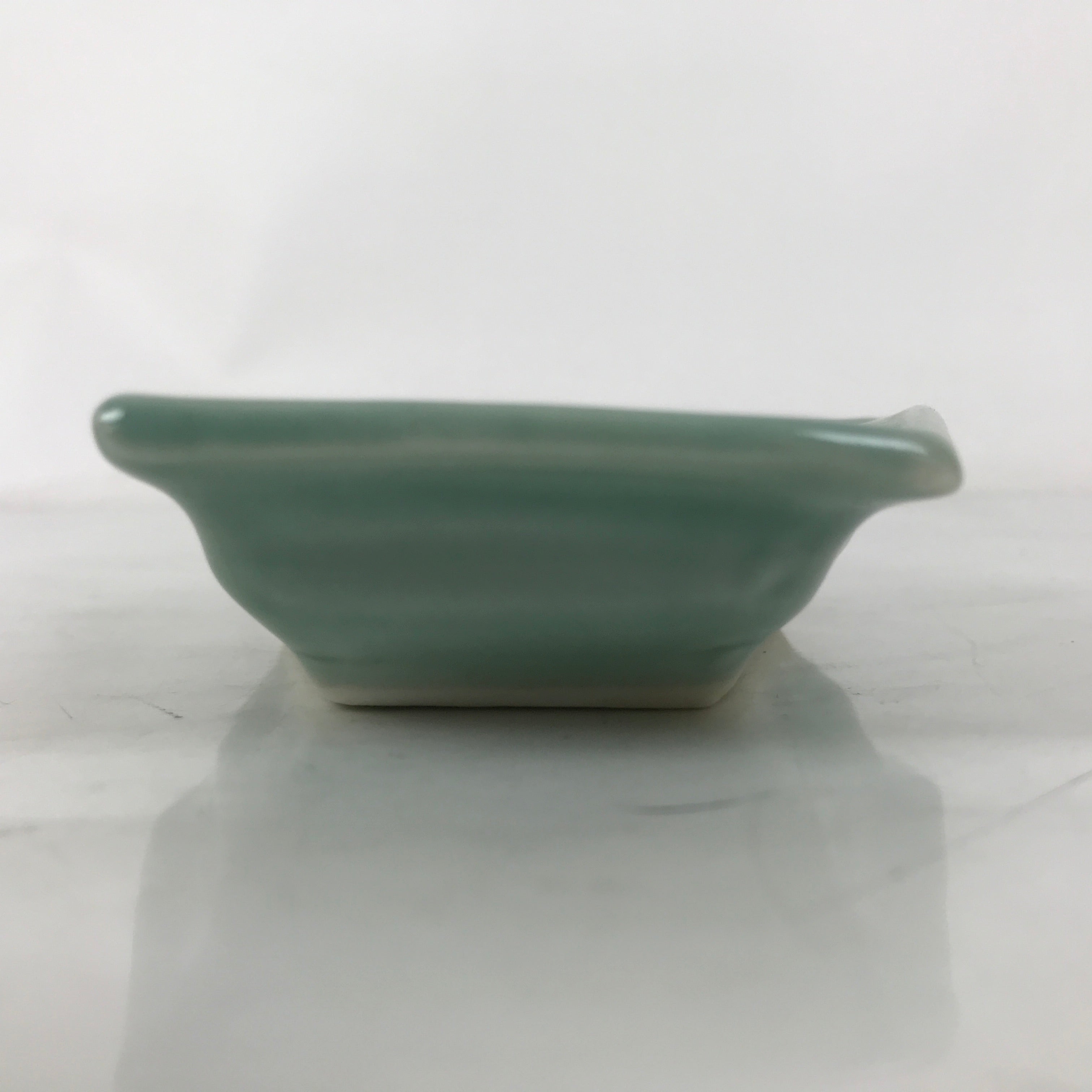 Antique Japanese Porcelain Small Plate Kozara Hexagon Celadon Sayagata Y315