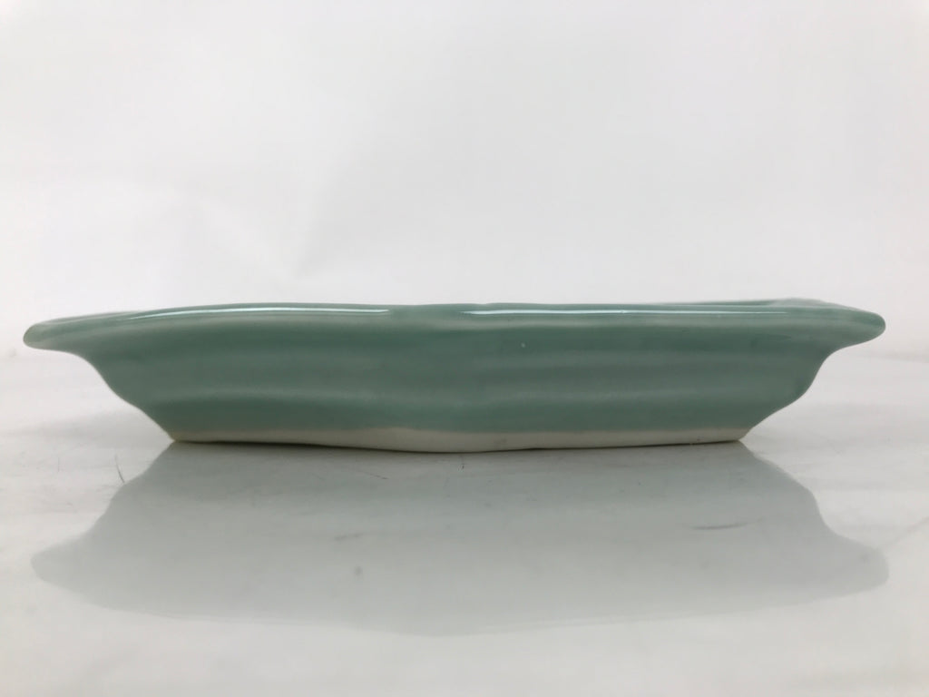 Antique Japanese Porcelain Small Plate Kozara Hexagon Celadon Sayagata Y315