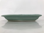 Antique Japanese Porcelain Small Plate Kozara Hexagon Celadon Sayagata Y315