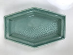Antique Japanese Porcelain Small Plate Kozara Hexagon Celadon Sayagata Y315