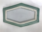Antique Japanese Porcelain Small Plate Kozara Hexagon Celadon Sayagata Y315