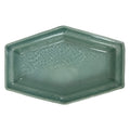 Antique Japanese Porcelain Small Plate Kozara Hexagon Celadon Sayagata Y315