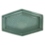 Antique Japanese Porcelain Small Plate Kozara Hexagon Celadon Sayagata Y315
