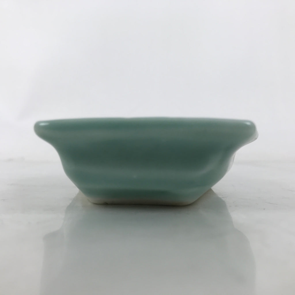 Antique Japanese Porcelain Small Plate Kozara Hexagon Celadon Sayagata Y316