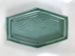 Antique Japanese Porcelain Small Plate Kozara Hexagon Celadon Sayagata Y316
