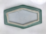 Antique Japanese Porcelain Small Plate Kozara Hexagon Celadon Sayagata Y316