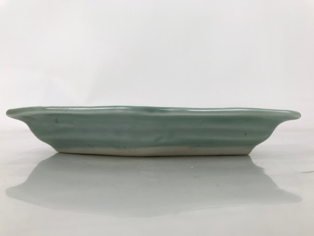 Antique Japanese Porcelain Small Plate Kozara Hexagon Celadon Sayagata Y316