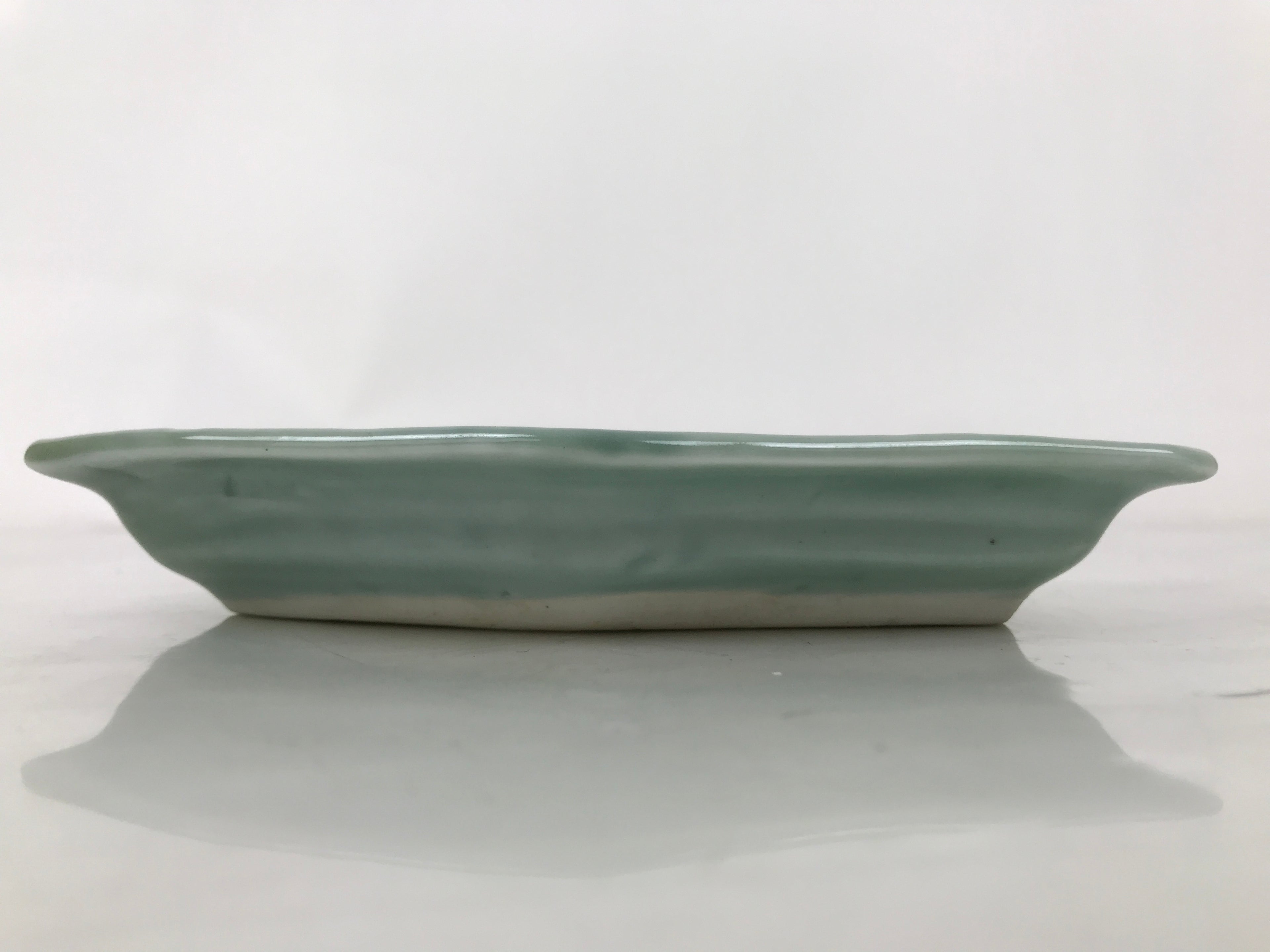 Antique Japanese Porcelain Small Plate Kozara Hexagon Celadon Sayagata Y316
