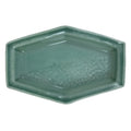 Antique Japanese Porcelain Small Plate Kozara Hexagon Celadon Sayagata Y316