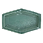 Antique Japanese Porcelain Small Plate Kozara Hexagon Celadon Sayagata Y316