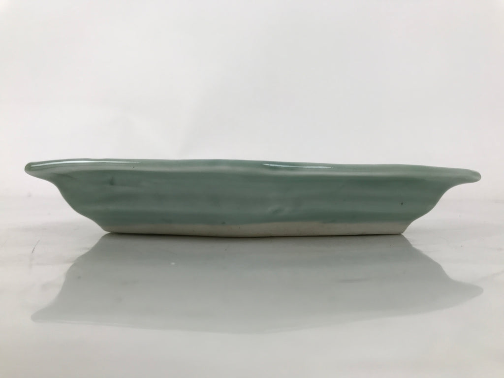 Antique Japanese Porcelain Small Plate Kozara Hexagon Celadon Sayagata Y317
