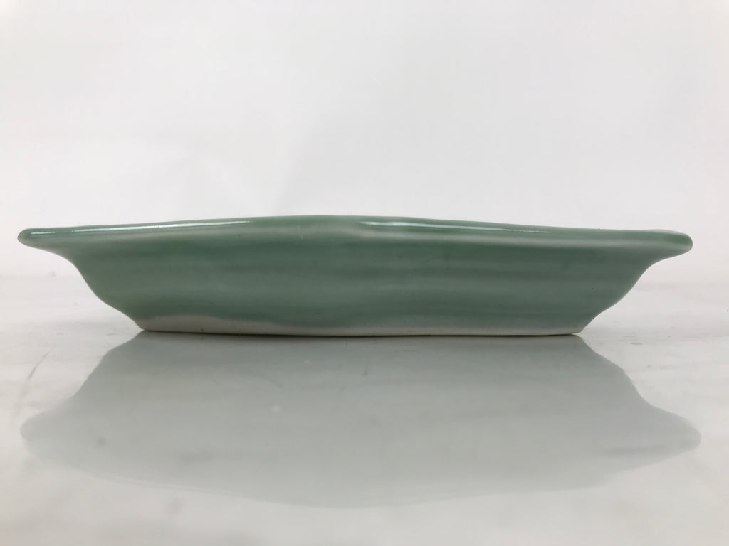 Antique Japanese Porcelain Small Plate Kozara Hexagon Celadon Sayagata Y317