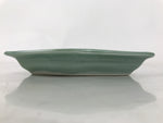 Antique Japanese Porcelain Small Plate Kozara Hexagon Celadon Sayagata Y317