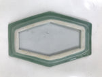 Antique Japanese Porcelain Small Plate Kozara Hexagon Celadon Sayagata Y317