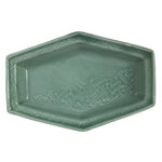 Antique Japanese Porcelain Small Plate Kozara Hexagon Celadon Sayagata Y317