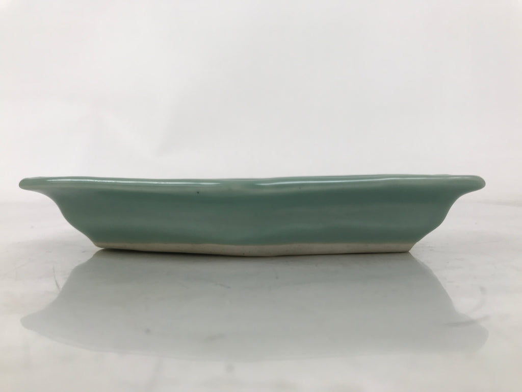 Antique Japanese Porcelain Small Plate Kozara Hexagon Celadon Sayagata Y319